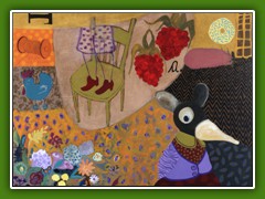 la sedia verde-2010-acrilico su tela- 100 x 100 cm.